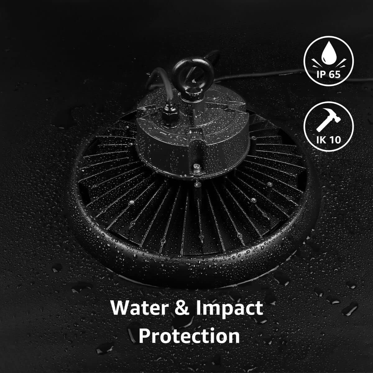 100W UFO Lepro High Bay Light, 14500LM Neutral White 5000K Dimmable for Warehouse, Workshop,Factory & Garage, 250W Metal Halide Equivalent, DLC/UL Listed