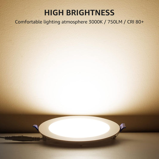 Lepro 4-inch LED pot lights, 10W dimmable recessed ceiling downlights with junction box, suitable for kitchen and living room.