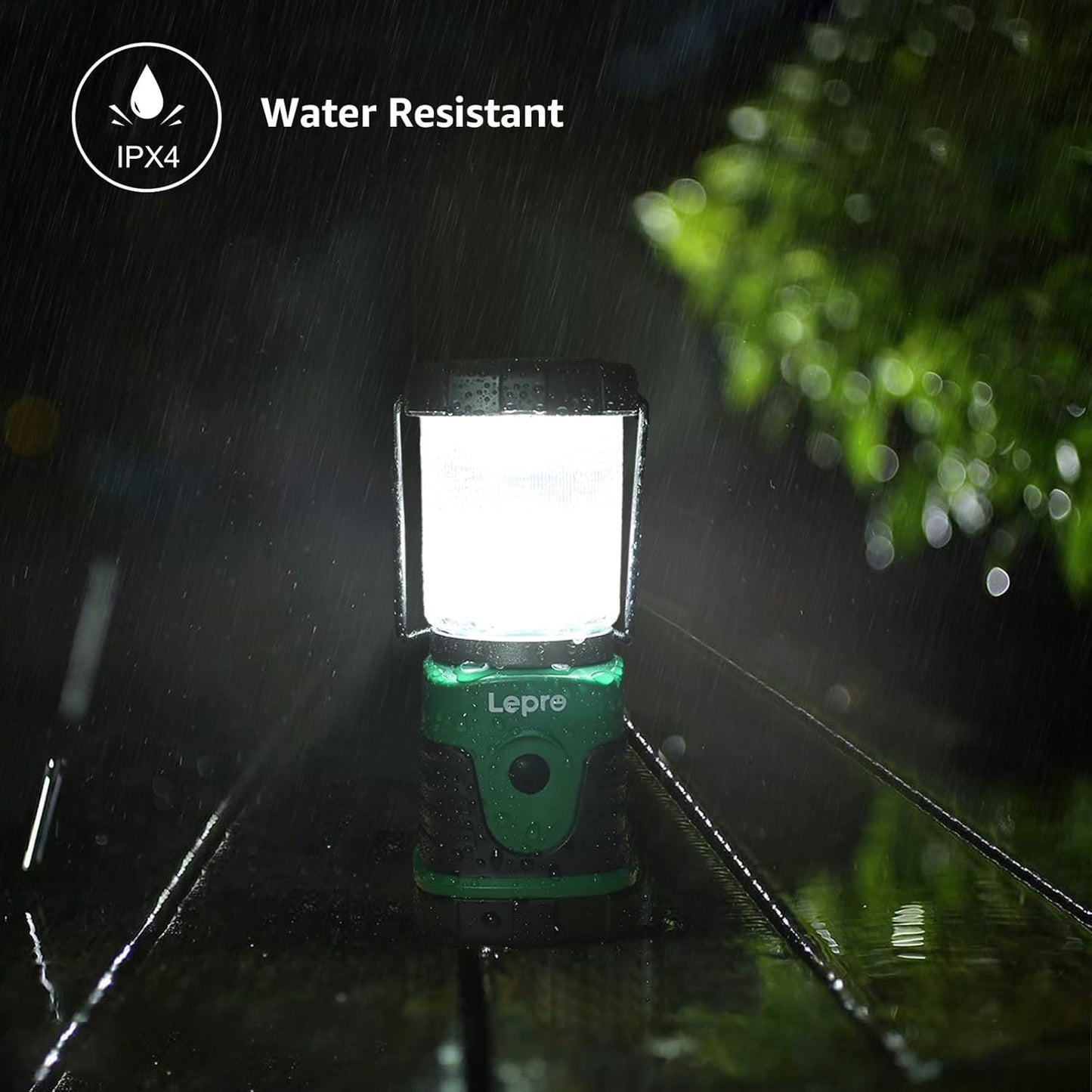 Lepro Portable LED Camping Lantern, 350LM Bright Camping Light with 4 Lighting Modes Battery Powered Camping Lamp for Outdoor, Car Camping, Tent, Power Outage, Emergency