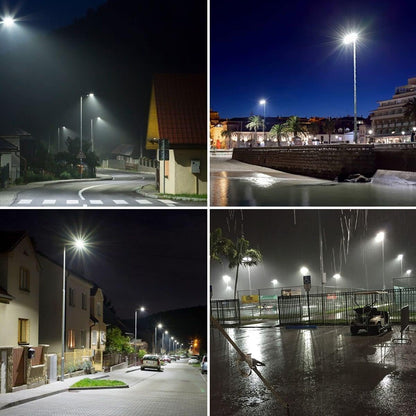39,000 Lumens 300W LED Street Light with Photocell for Parking Lots, Driveways, Streets. Dusk to Dawn Type III LED Parking Lot Light, 1000W MH Equivalent. DLC/UL Listed