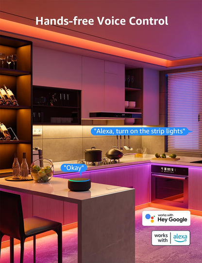 Lepro SE1 AI Led Strip Lights,WiFi RGB LED Lights, Work with Alexa & Google Led Lights Strip for Bedroom, Segmented DIY LLM Led Light Strips, Music Sync Bluetooth LED Lights for Room, Kitchen