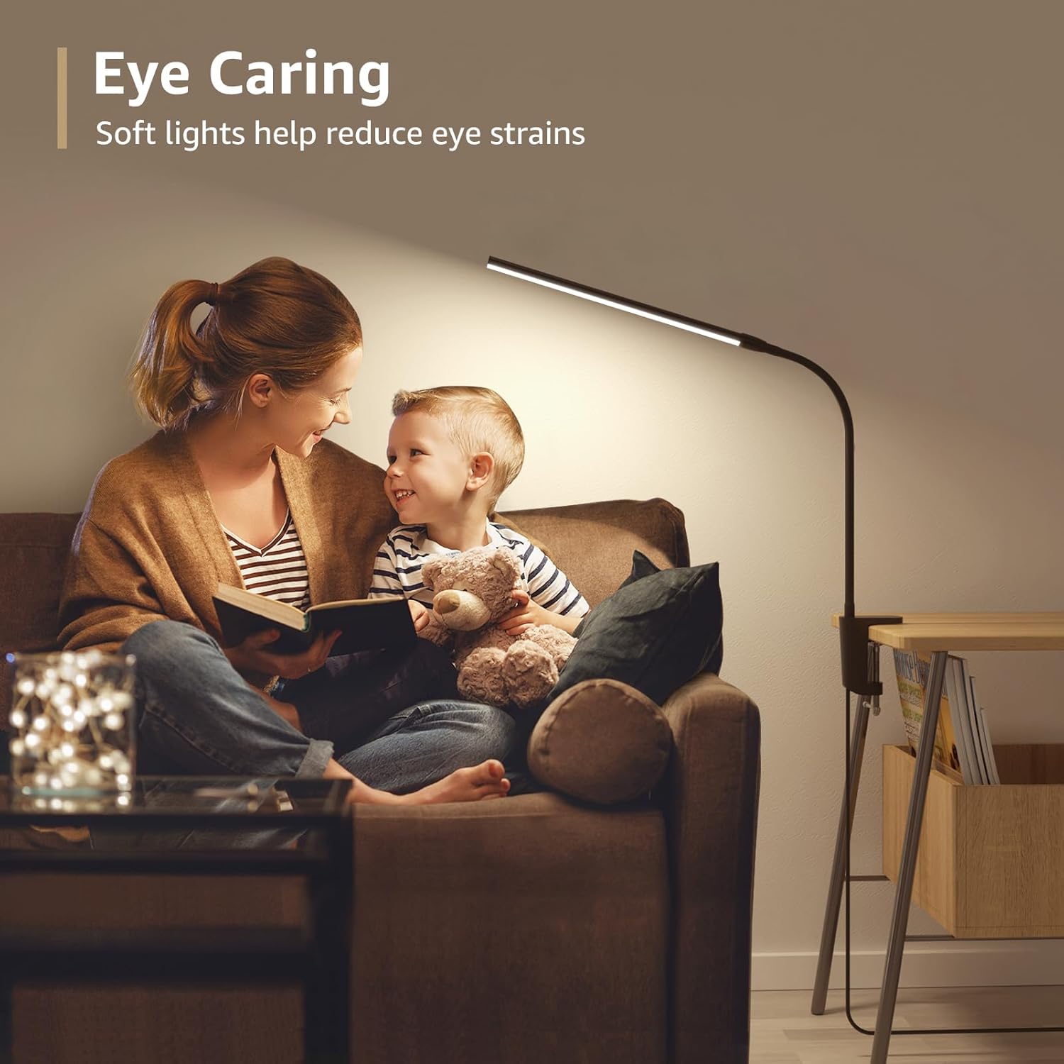 Lepro Clip on Desk Lamp LED Reading light Dimmable USB Clamp Lamp with 3 Color Modes 10 Brightness, Adjustable Flexible Gooseneck Table Light for Bed Headboard, Workbench, Home Office, Computer, Black