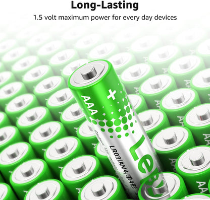 Lepro AAA Batteries 48 Count, Triple A Batteries with Ultra Long-Lasting Power-High Performance, 1200mAh 1.5V Leak-Proof, Corrosion-Resistant Alkaline AAA Batteries, Ideal for Home & Office Devices