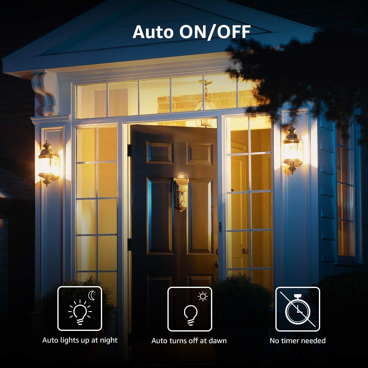 Lepro Sensor Light Bulbs, 9W Dusk to Dawn Light Bulb 60W Equivalent, A19 E26 Sensor Bulbs Outdoor Auto on and Off, Daylight White 5000K, 2 Packs