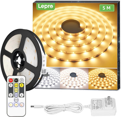 16.4ft Dimmable LED Strip Lights, 3000-6000K Tunable White,300 LEDs SMD 2835 LED Tape Light for Bedroom Home Kitchen, Non-Waterproof