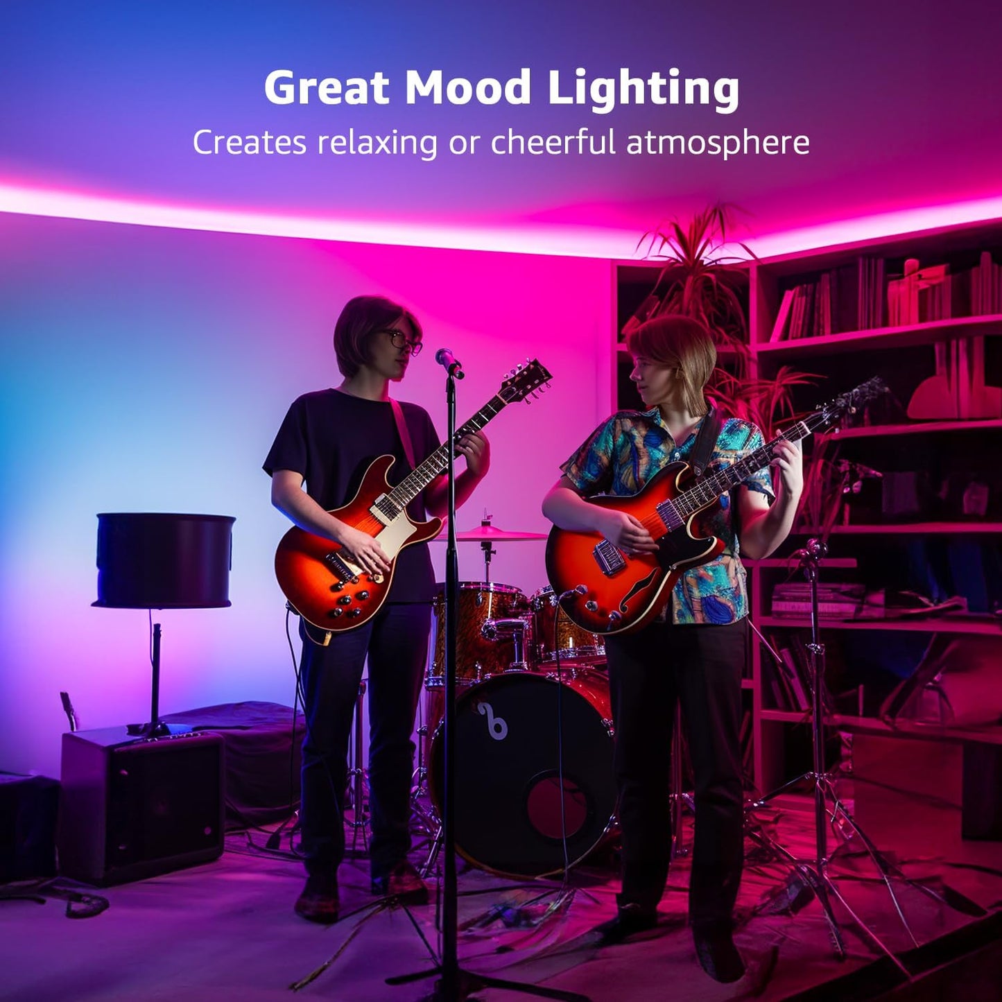 LE LED Strip Lights Kit, 16.4ft Dimmable RGB LED Light Strips, Color Changing Light Strip with Remote Control, 12V Power Supply for Kitchen, Bedroom and More, Non-Waterproof