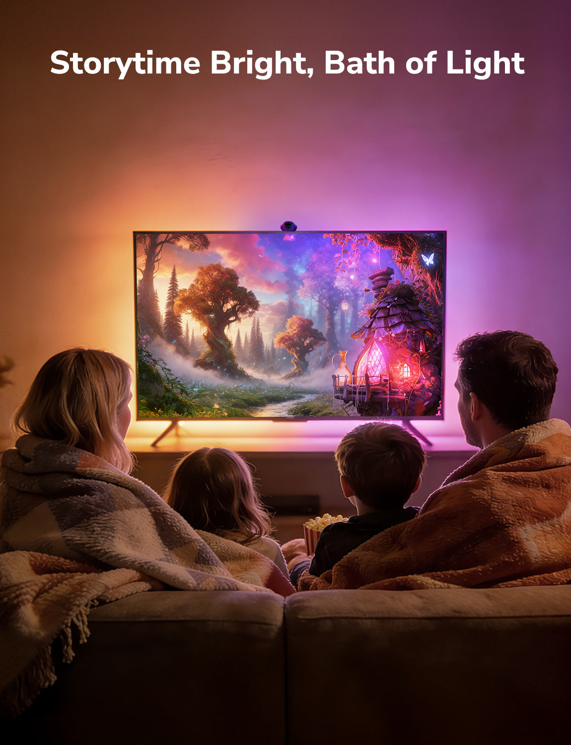 Lepro STV1 AI Smart TV LED backlight strip with WiFi, fish-eye correction, voice and app control, designed for indoor TVs.