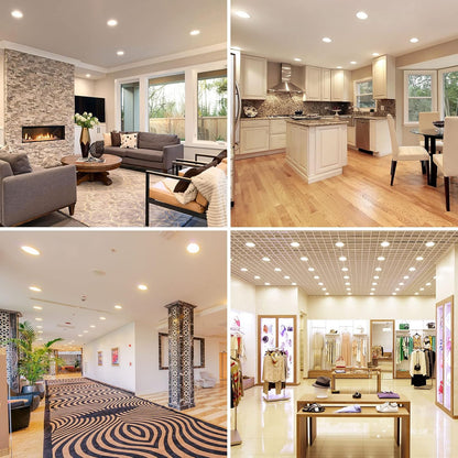 Lepro LED Pot Lights 4 Inch, 10W Dimmable Slim Recessed Lights with Junction Box, 750LM 3000K LED Ceiling Downlight for Kitchen Living Room Bedroom, Energy Star Certified, 12 Pack