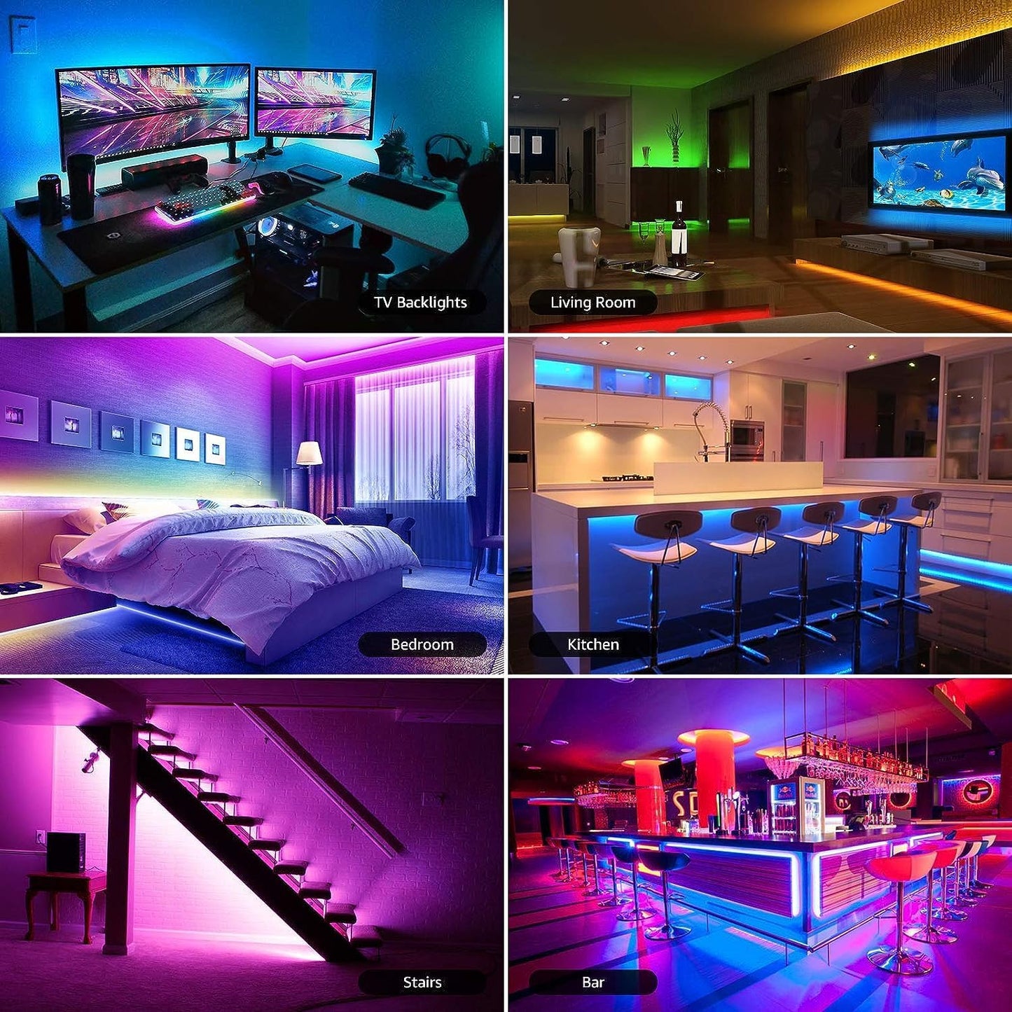 Lepro Smart LED Light Strip, 32.8FT Alexa WiFi LED Strip Sync with Music, 16 Million Colors Strip Lights for Bedroom, Home, Kitchen, TV, Party, Only Support 2.4Ghz WiFi (16.4ft*2)