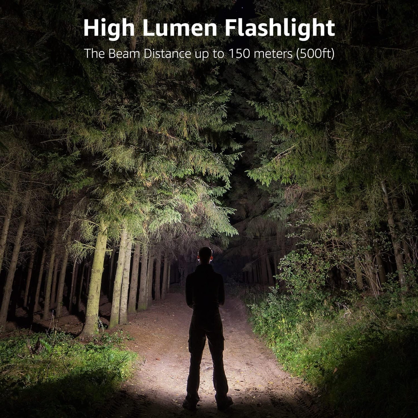 Lighting EVER LED Flashlights High Lumens, Small Flashlight, Zoomable, Waterproof, Adjustable Brightness Flash Light for Outdoor, Emergency, Camping, AAA Batteries Included, 2 Pack