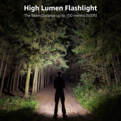 Lighting EVER LED Flashlights High Lumens, Small Flashlight, Zoomable, Waterproof, Adjustable Brightness Flash Light for Outdoor, Emergency, Camping, AAA Batteries Included, 2 Pack
