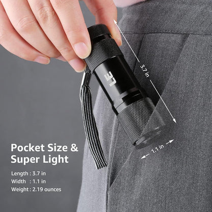 LE Small UV Flashlight, 395nm Portable Black Light, Ultraviolet Light Detector for Invisible Ink Pens, Pet Dog Cat Urine Stain and More, AAA Batteries Included, Pack of 2