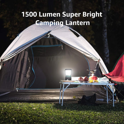 Lepro 1500lm Camping Lantern, Super Bright Camping Light with 4 Light Modes, IPX4 Waterproof, 3 D Battery Powered Lantern Flashlight for Hiking, Camping, Emergencies, Hurricanes, Outages, Battery Not Included