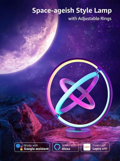 Lepro TB1 AI Smart Table Lamp, RGB Plus IC Addressable LED Lamp Alexa Google Compatible, LightBeats Music Sync, AI Generated Lighting LLM, Color Changing Modern Desk Lamp, 2.4 GHz WiFi/Bluetooth
