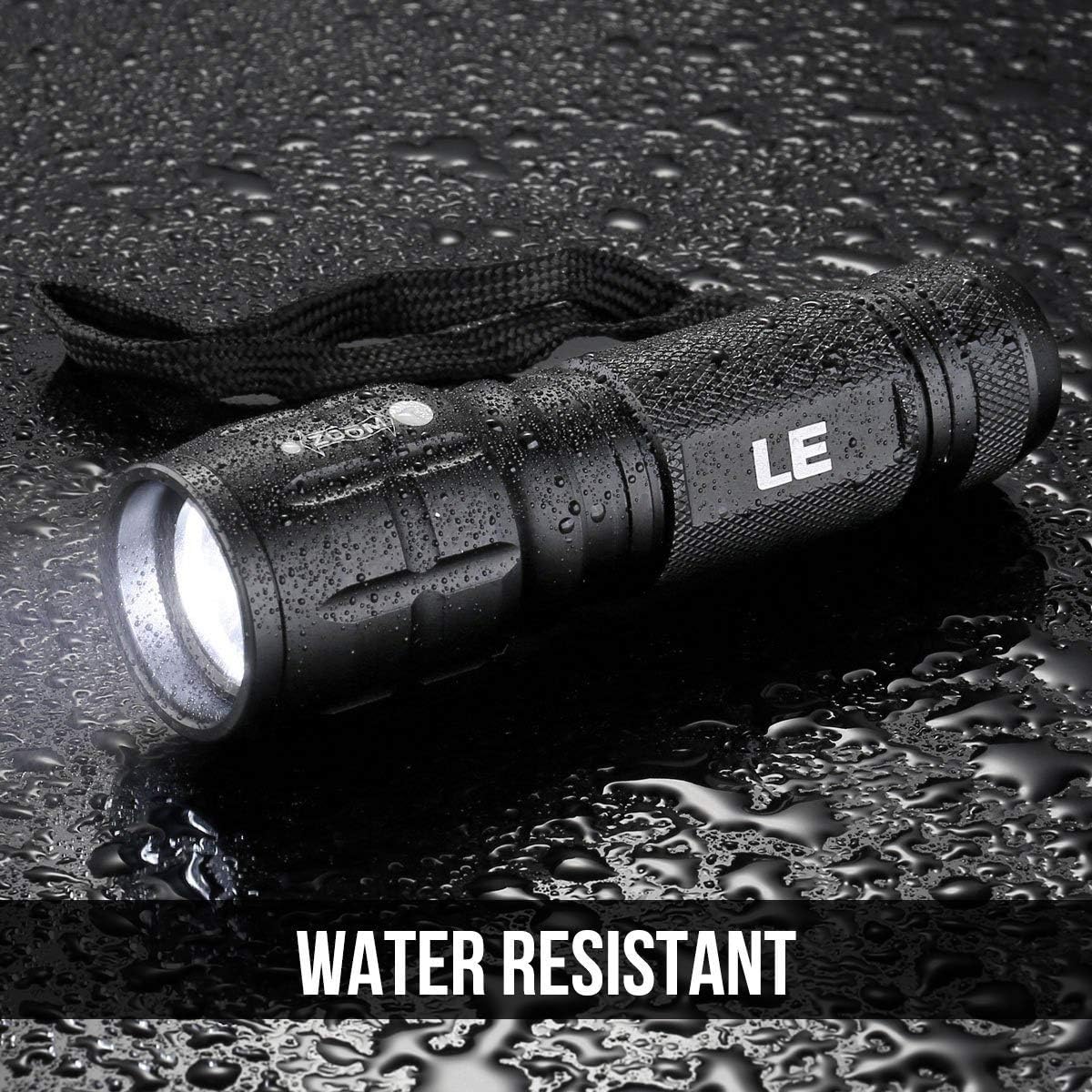LE Tactical Flashlight, Super Bright Pocket Flashlight, Waterproof XPE LED Flashlight with 3 Light Modes, Portable Zoomable LED Torch Light for Camping, Running, Reading, Hiking, AAA Battery Included