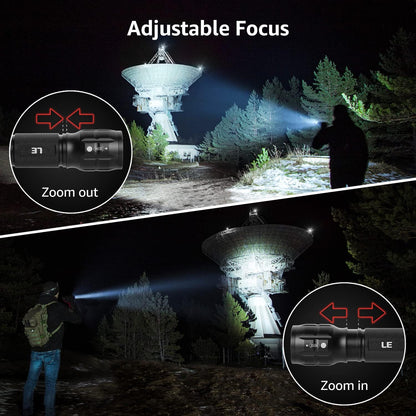 LE Tactical Flashlight, Super Bright Pocket Flashlight, Waterproof XPE LED Flashlight with 3 Light Modes, Portable Zoomable LED Torch Light for Camping, Running, Reading, Hiking, AAA Battery Included
