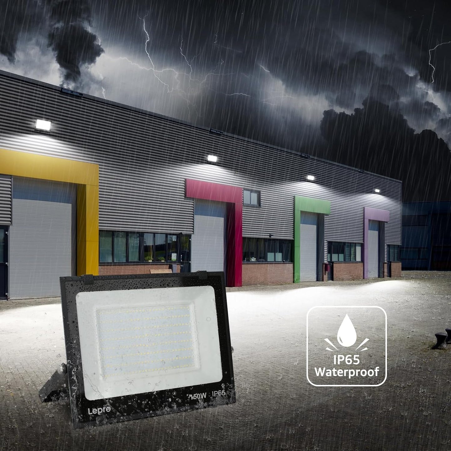 150W Outdoor LED Flood Lights, 5000K 15,000 Lumens Super Bright for Yard, Garden, Driveway, Pool, Parking Area, Playground, Outside Floodlight Fixture