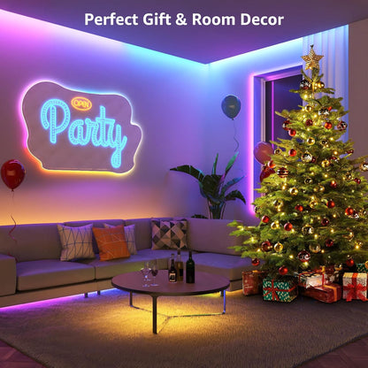 65.6ft MagicColor LED Strip Lights, Ultra-Long Strip Lights Sync to Music, Color Changing Light for Party, Bar, Bedroom, Kitchen,Gaming Room and Home Decoration, 32.8ft*2