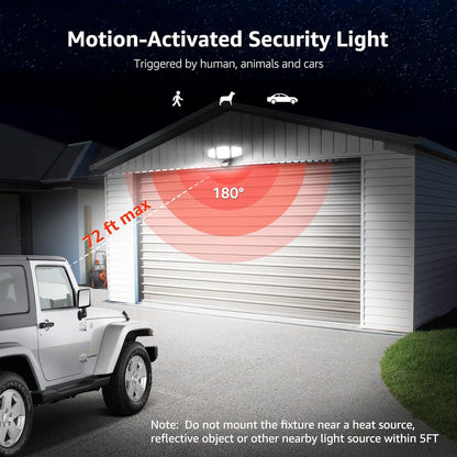Lepro Motion Sensor Lights Outdoor, 27W Ultra Bright 3200LM LED Security Flood Lights with Motion Sensor, IP65 Waterproof Outdoor Motion Light, Black