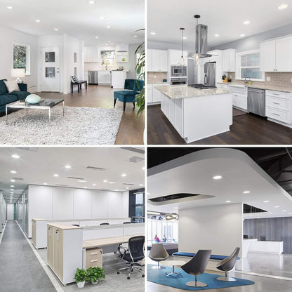 Lepro LED Pot Lights 4 Inch, 10W Dimmable Slim Recessed Lights with Junction Box, 750LM 5000K LED Ceiling Downlight for Kitchen Livingroom Bedroom, Energy Star Certified, 12 Pack