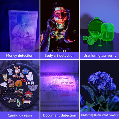 LE Ultra Violet LED Flashlight Blacklight, UV LED Flashlight, 9 LED 395nm, Pet Urine Stain Detector, 3 AAA Batteries Included, Find Stains on Clothes, Carpet or Rugs