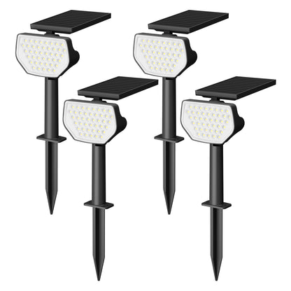 Lepro outdoor solar spotlight with 43 LEDs, daylight white 6500K, waterproof IP65, dusk-to-dawn auto on/off, garden lighting