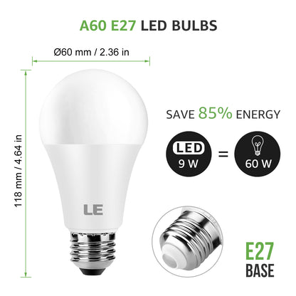 Lepro RGB LED Light Bulb, A19 E26 9W RGBW Color Changing Light Bulbs with Remote Control 60W Equivalent, Memory Function Dimmable LED Bulb for Home Decor, Stage, Party, 4 Packs